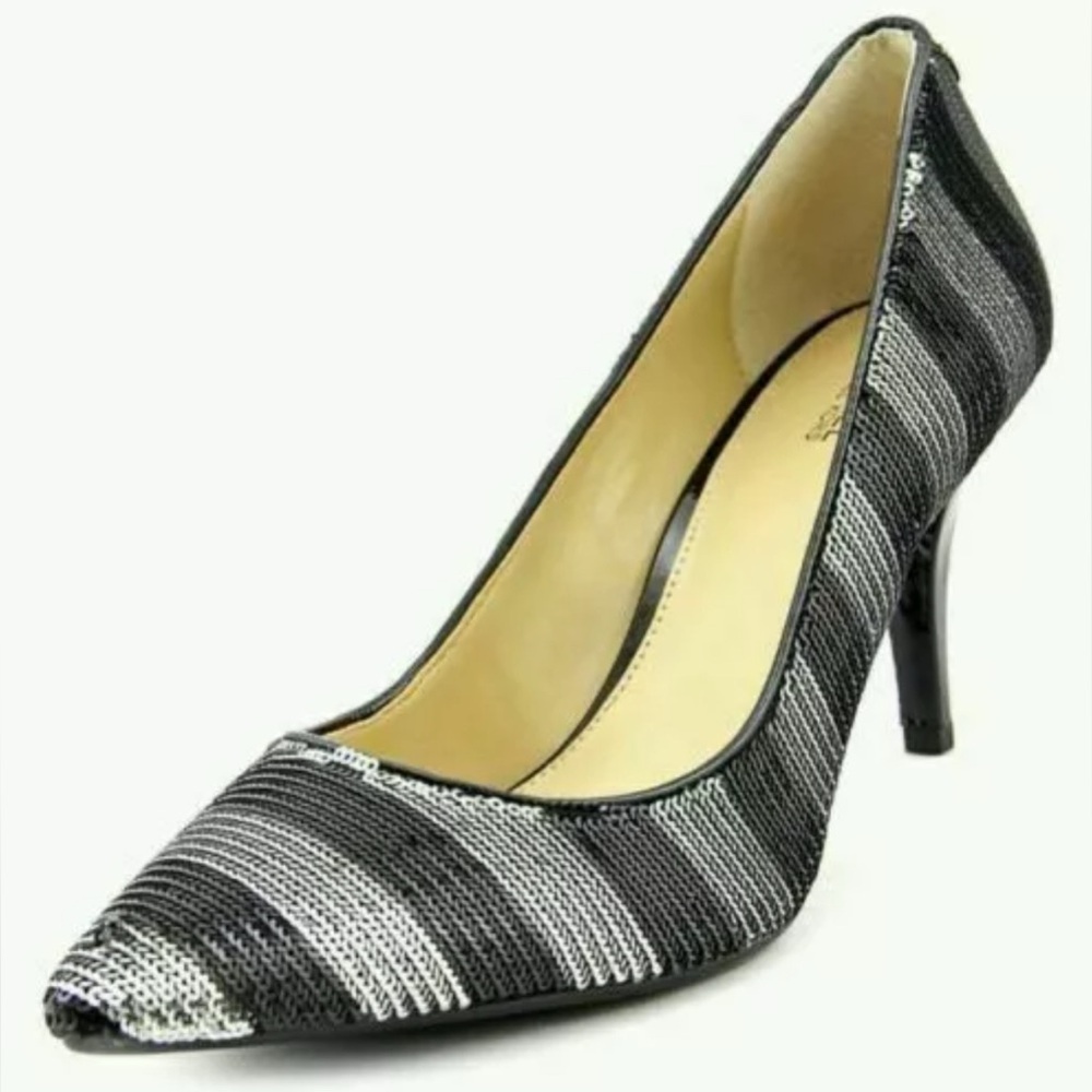 Michael Kors Women's Sequin Stripe Flex High Heel Pump Shoes Size 7M NEW IN BOX